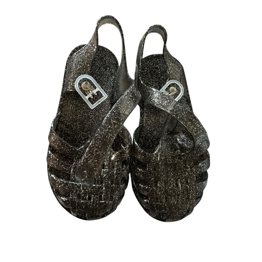 Kids Glitter Jelly Sandals - Black - Picture 2 of 6